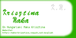 krisztina maka business card